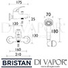 Bristan Java Wall Mounted Bath Shower Mixer Dimensions